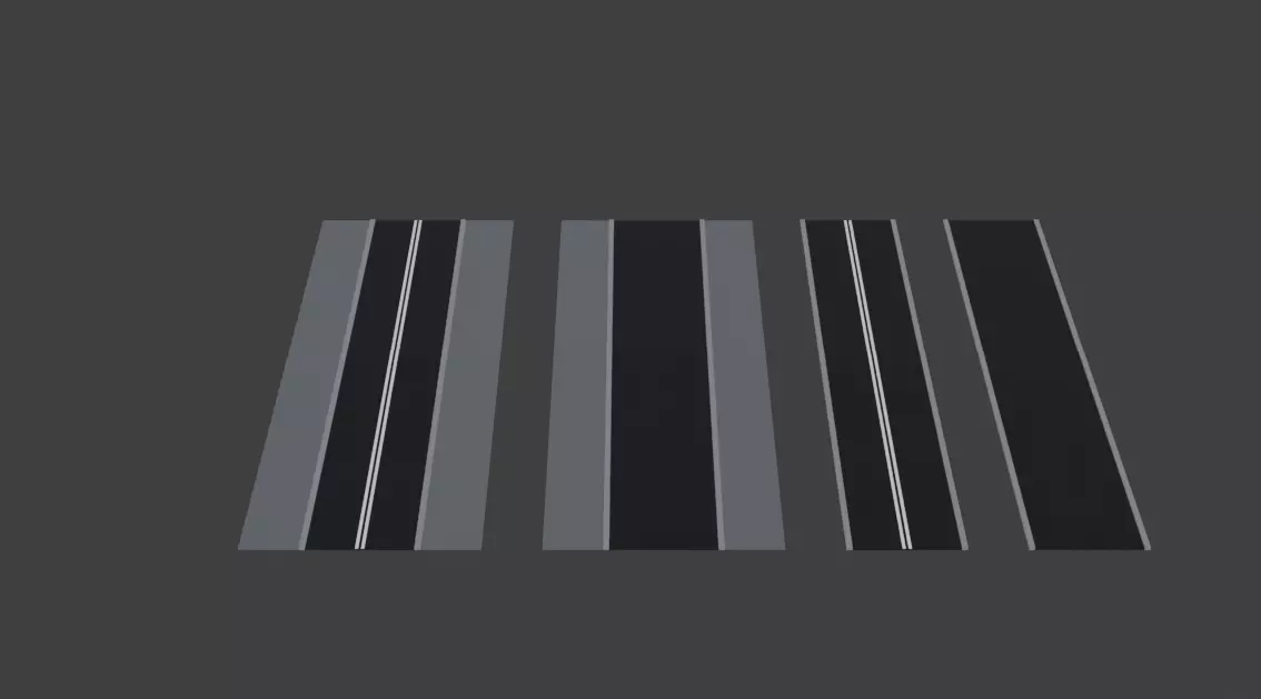 Low-poly roads Free low-poly 3D model_4