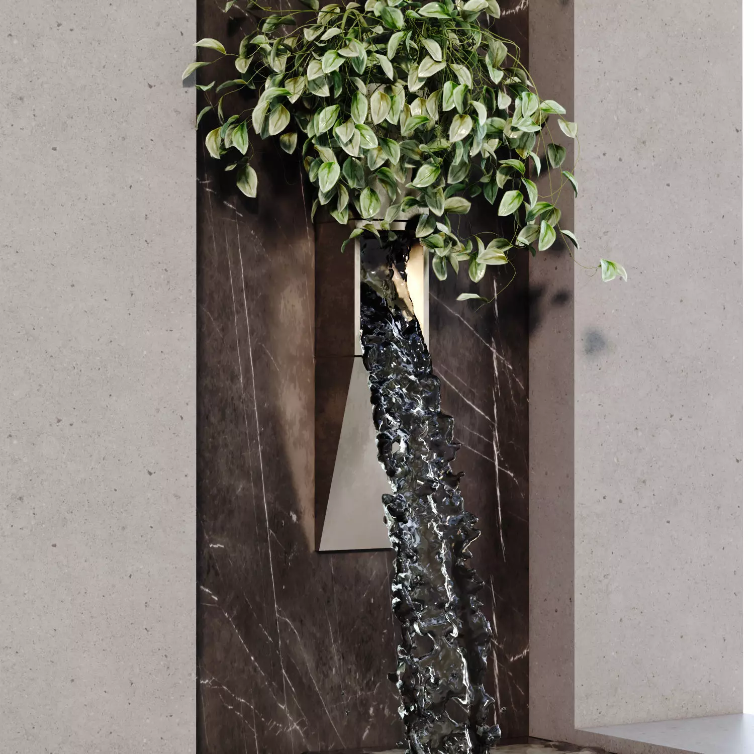 vertical plant with Fountain set 652 3D model_2