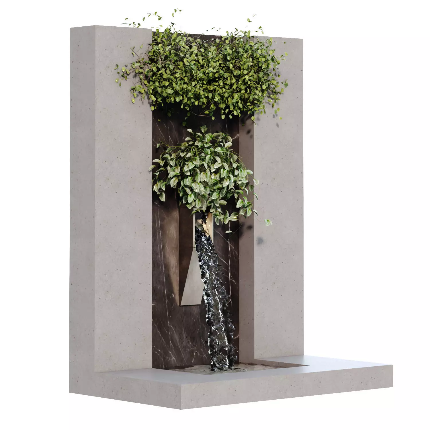 vertical plant with Fountain set 652 3D model_1