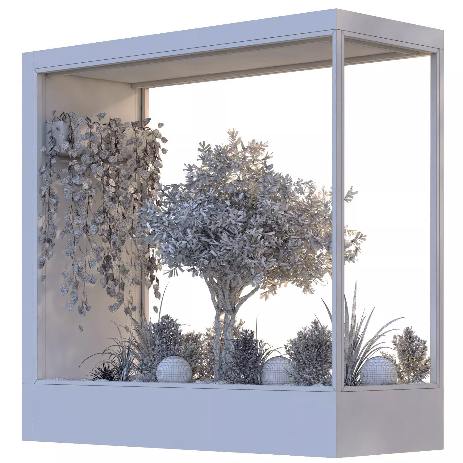 courtyard and minimal tree in box patio set 683 3D model_4