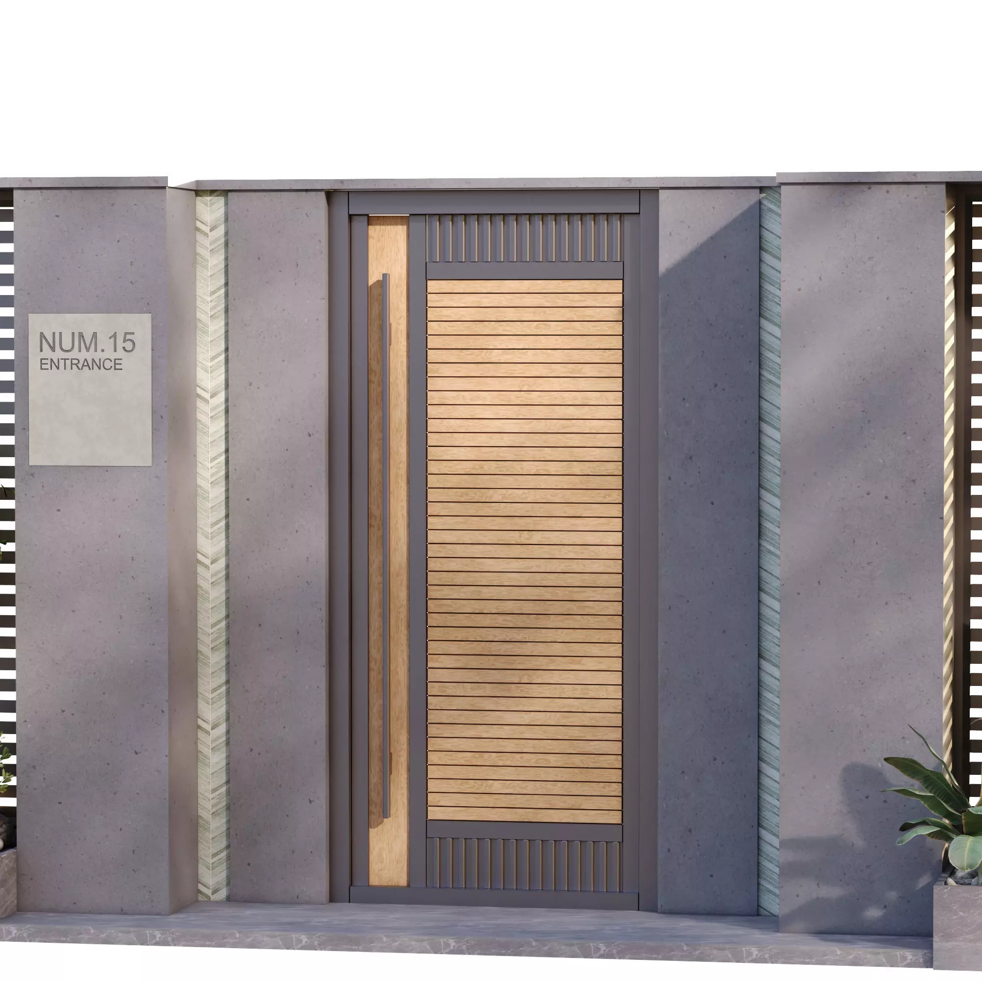 Entrance with plant green set 680 3D model_2