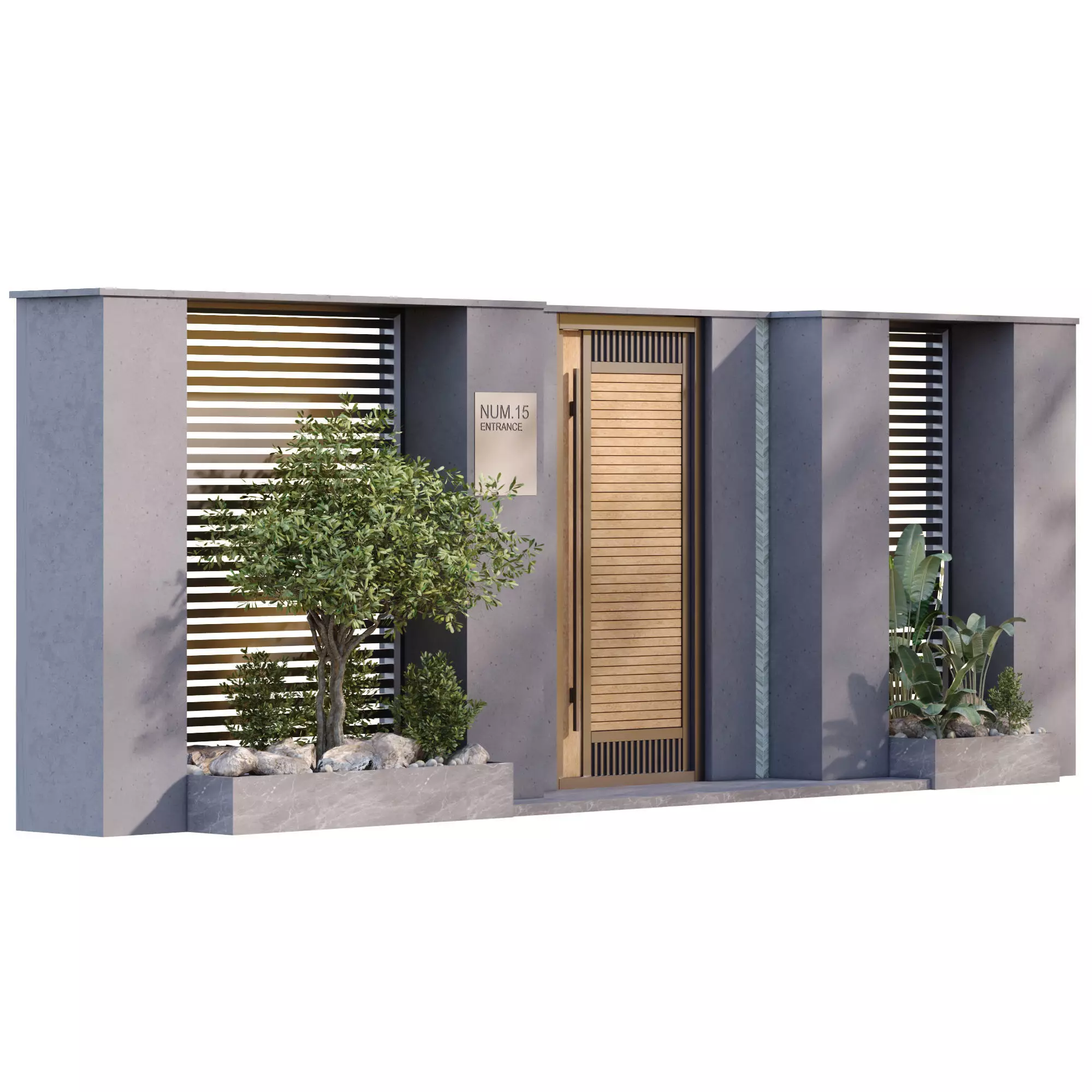 Entrance with plant green set 680 3D model_1