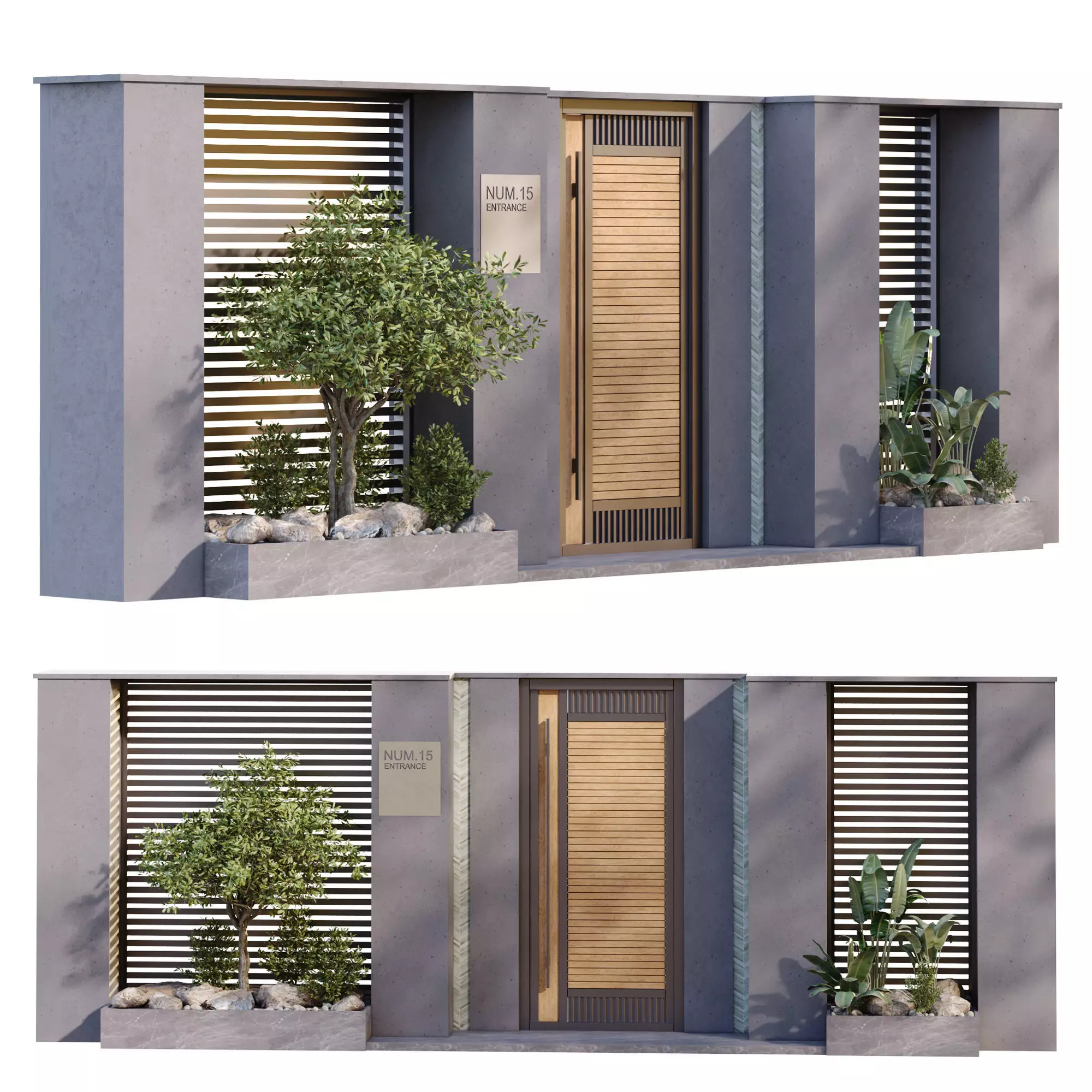Entrance with plant green set 680 3D model_0