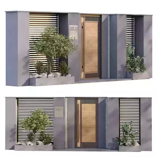 Entrance with plant green set 680 3D model