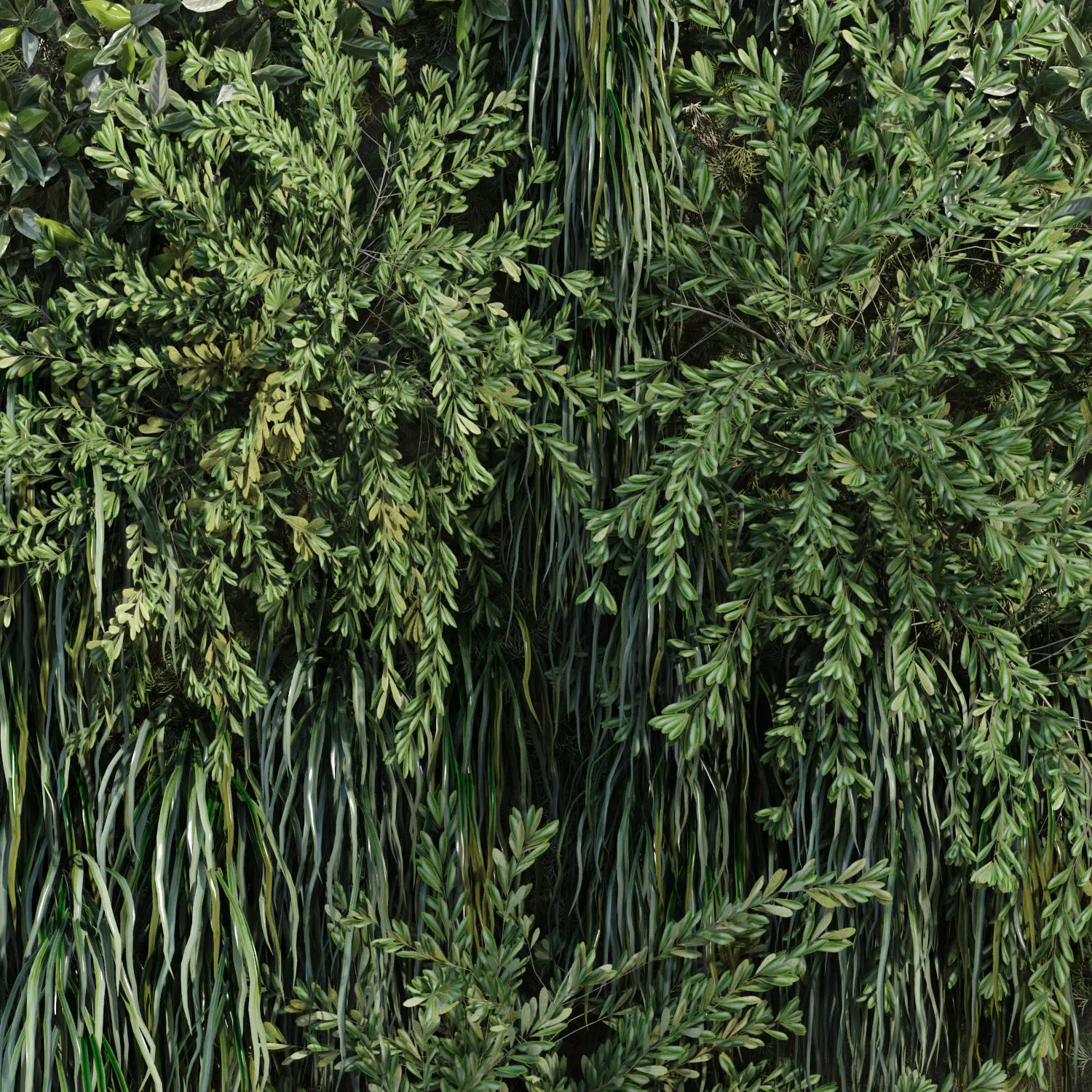 Greenwall vertical plant set 679 3D model_2