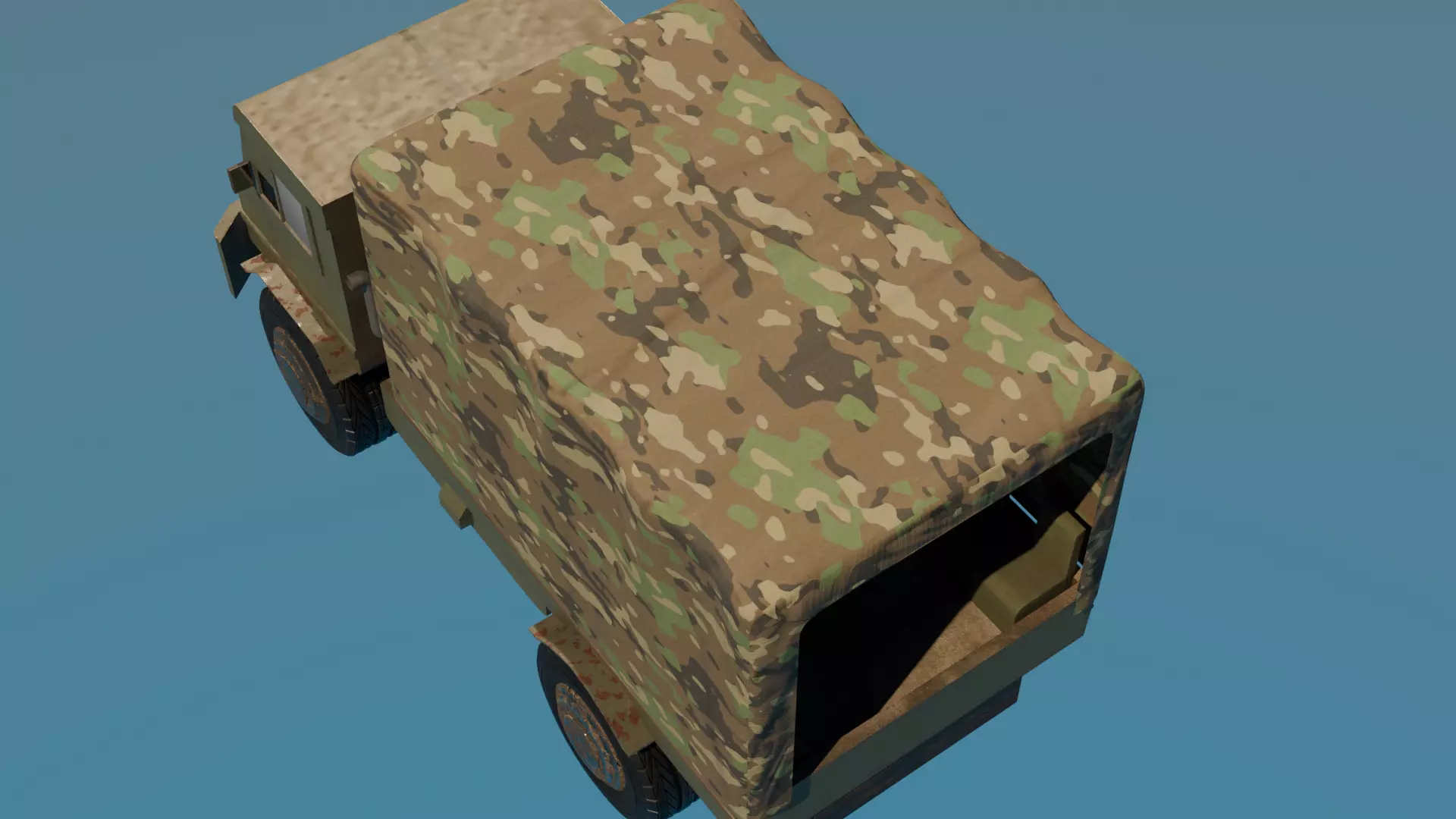 MILITARY TRUCK GMC 353 US TRUCK LOW POLY MODEL Low-poly 3D model_1