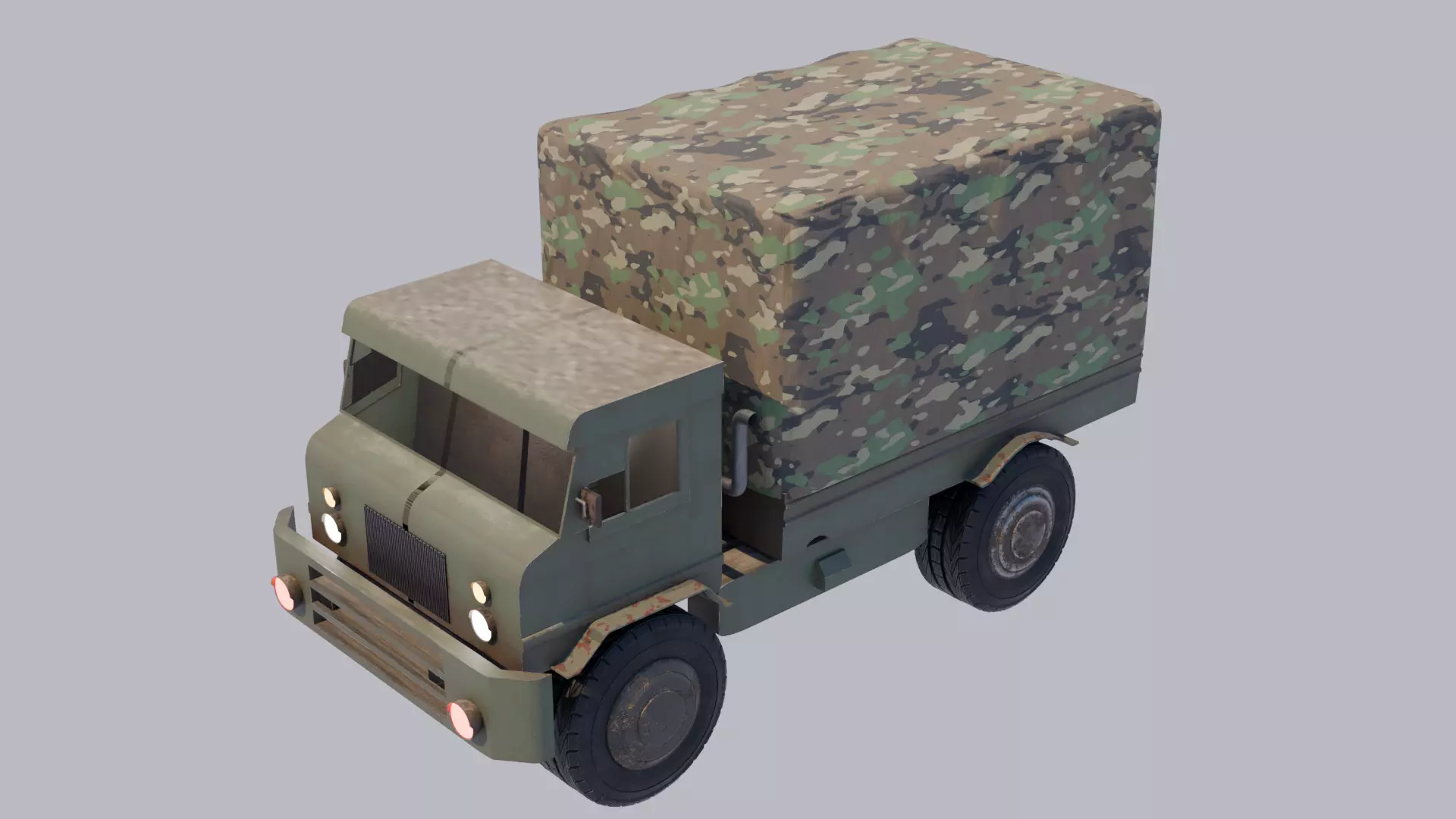 MILITARY TRUCK GMC 353 US TRUCK LOW POLY MODEL Low-poly 3D model_5