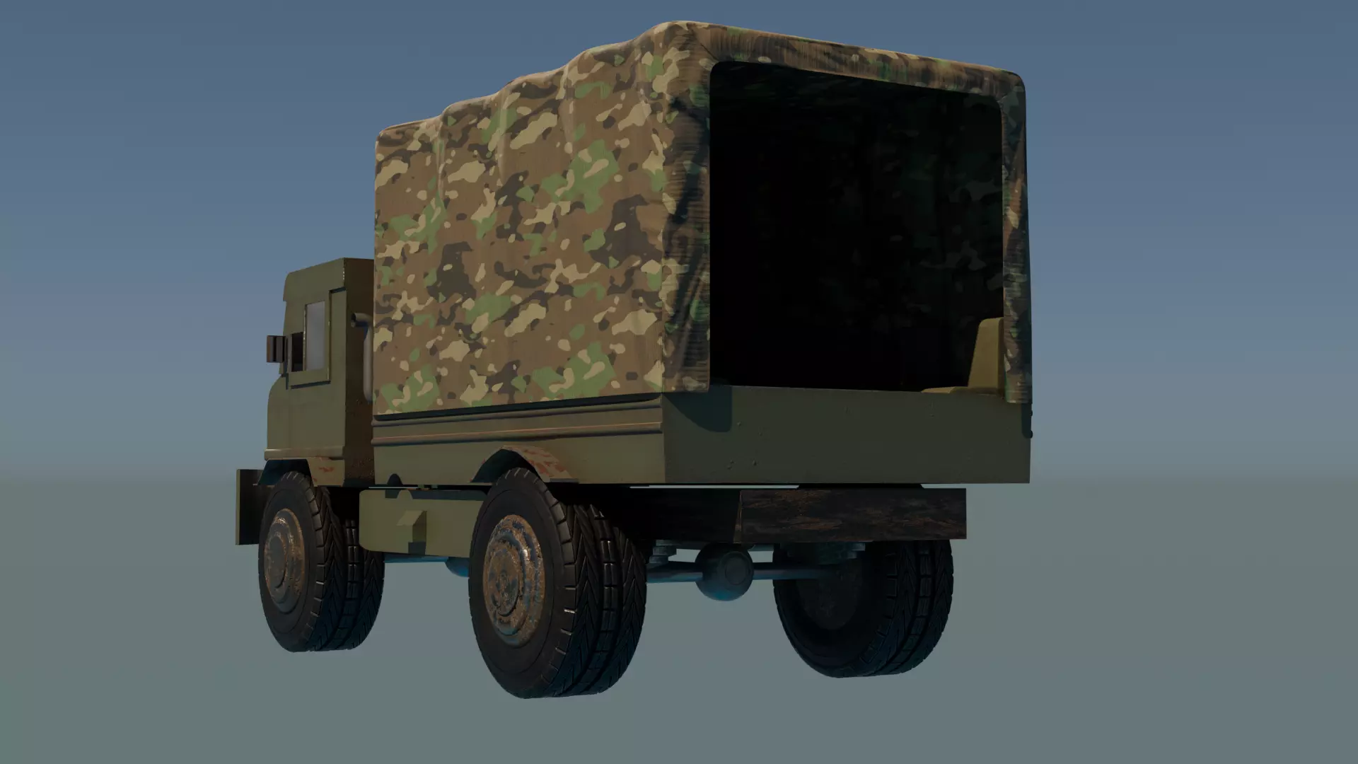 MILITARY TRUCK GMC 353 US TRUCK LOW POLY MODEL Low-poly 3D model_11