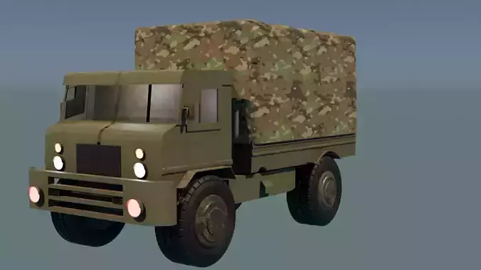 MILITARY TRUCK GMC 353 US TRUCK LOW POLY MODEL