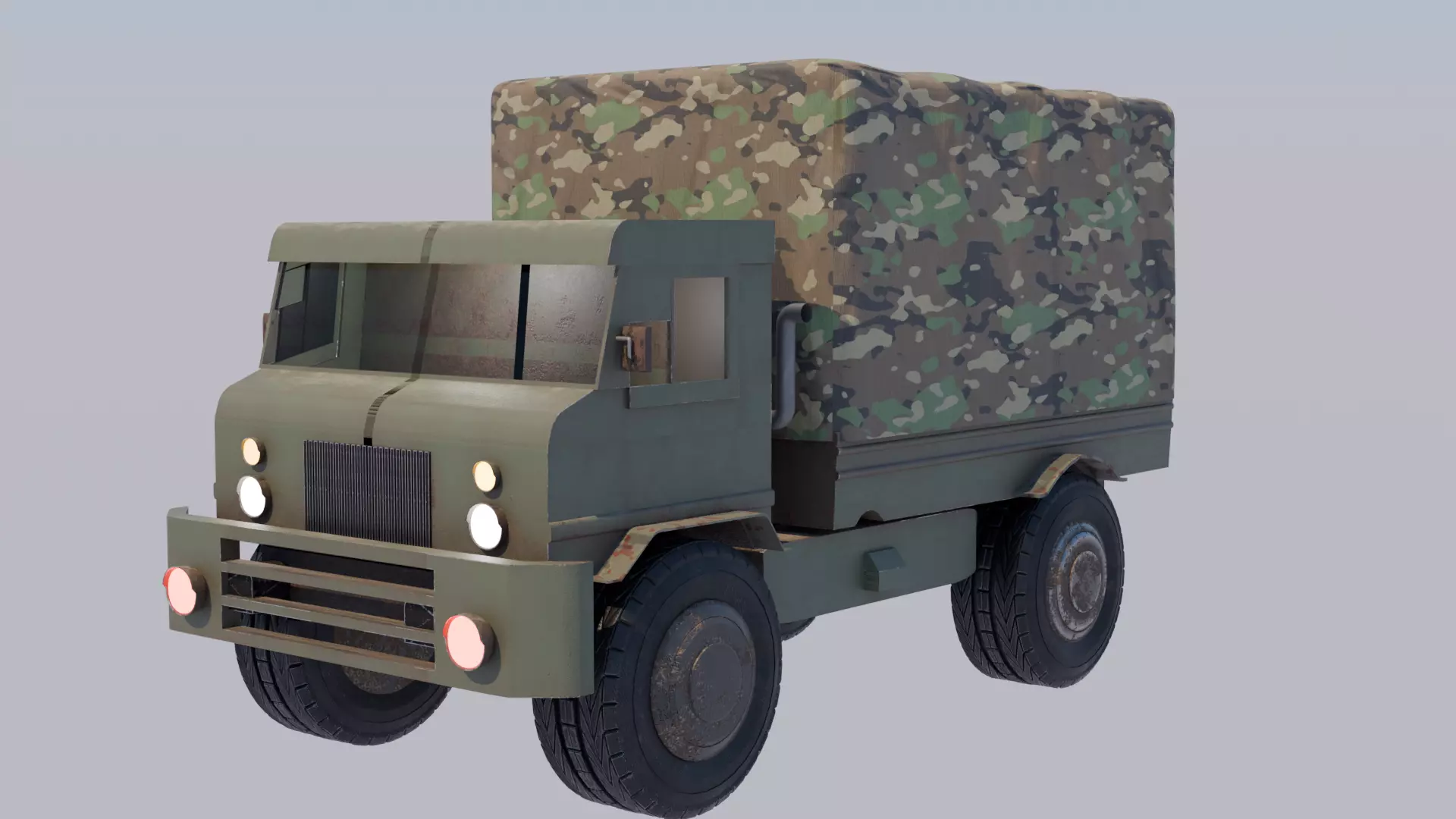 MILITARY TRUCK GMC 353 US TRUCK LOW POLY MODEL Low-poly 3D model_3