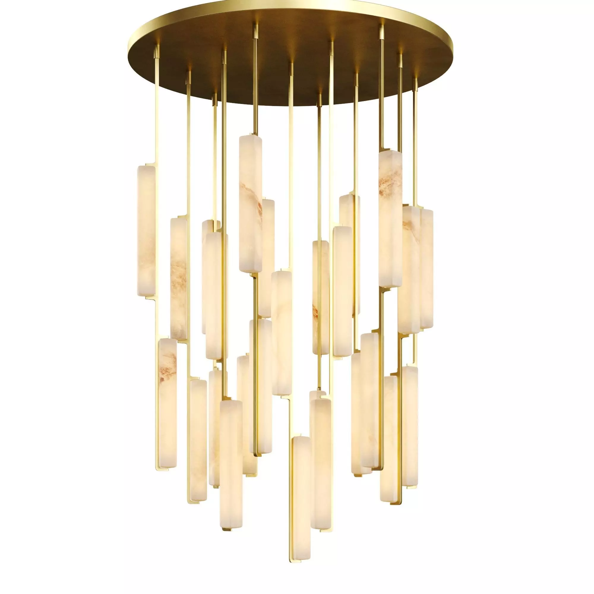 Audubon Alabaster Round Chandelier 56 3D model_0