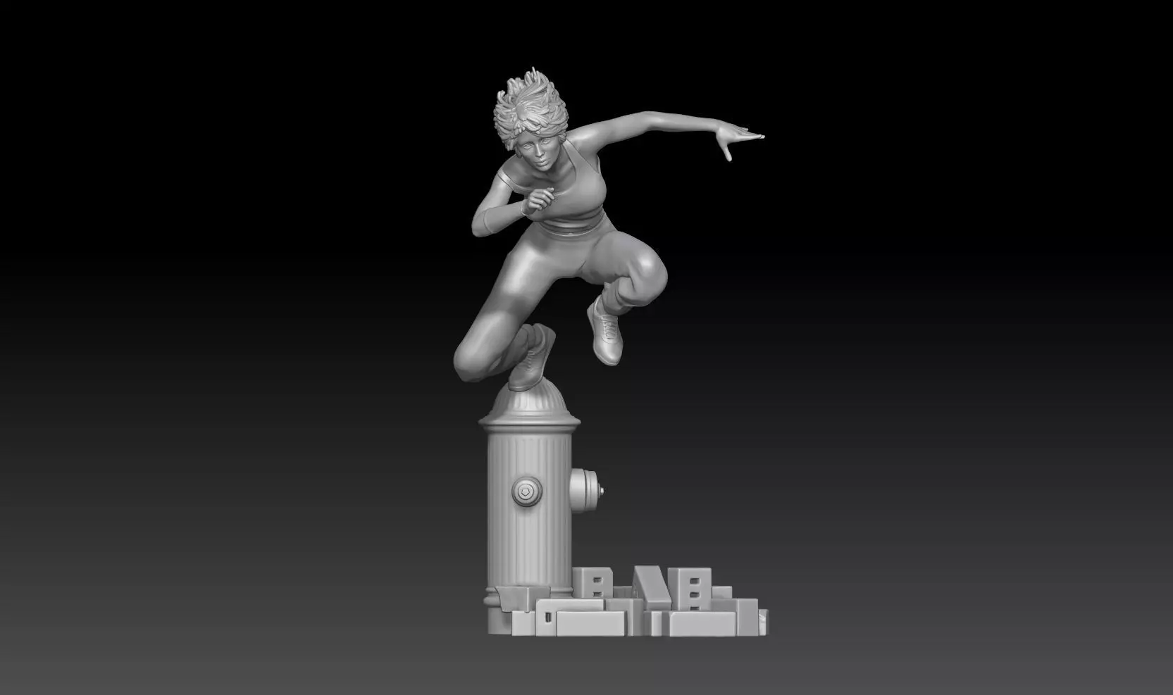 best pose parkour girl 2 3D print model_0