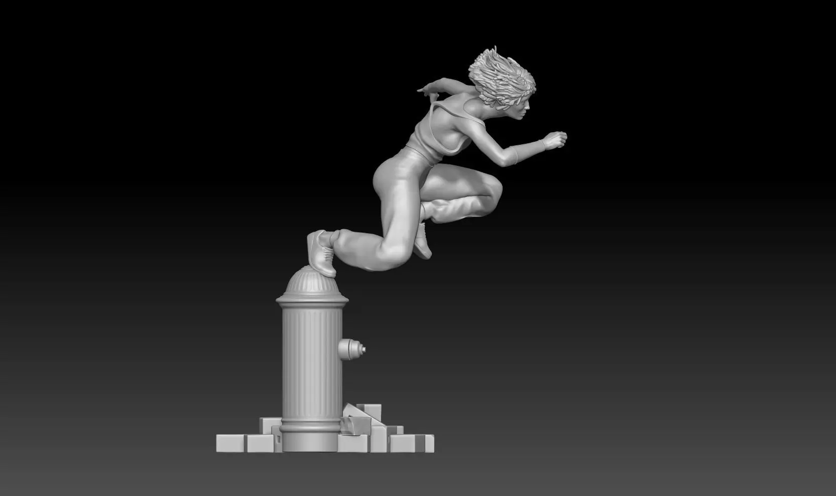best pose parkour girl 2 3D print model_3