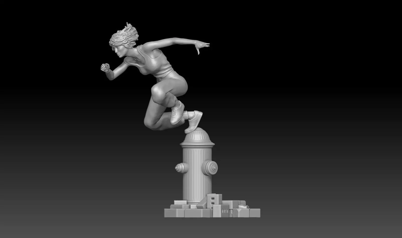 best pose parkour girl 2 3D print model_1