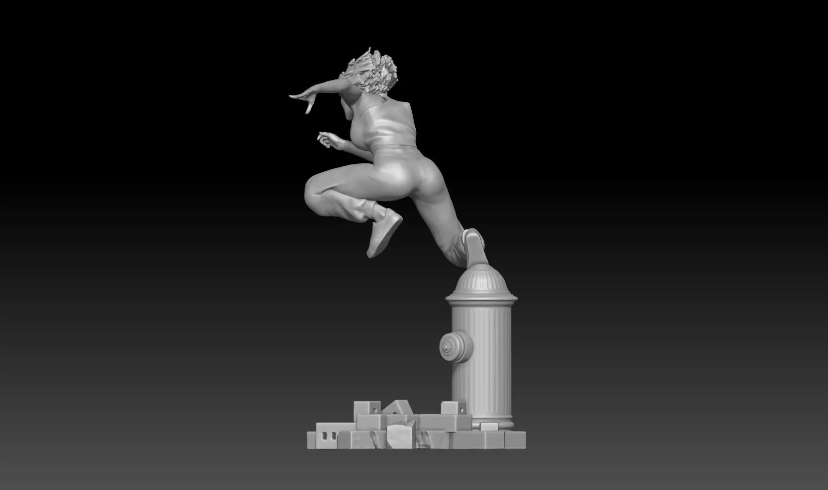 best pose parkour girl 2 3D print model_2