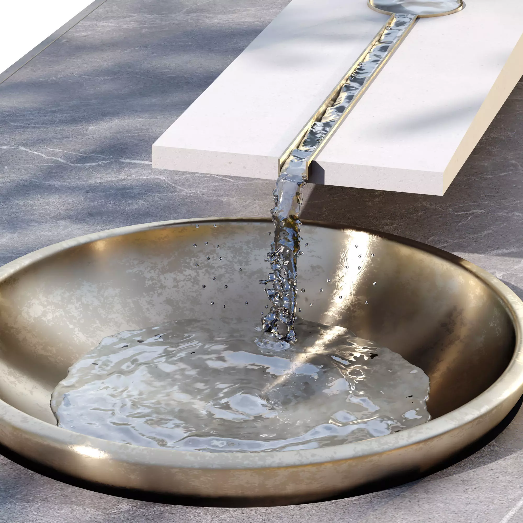 Landscape Fountain and tree in box  676 3D model_2