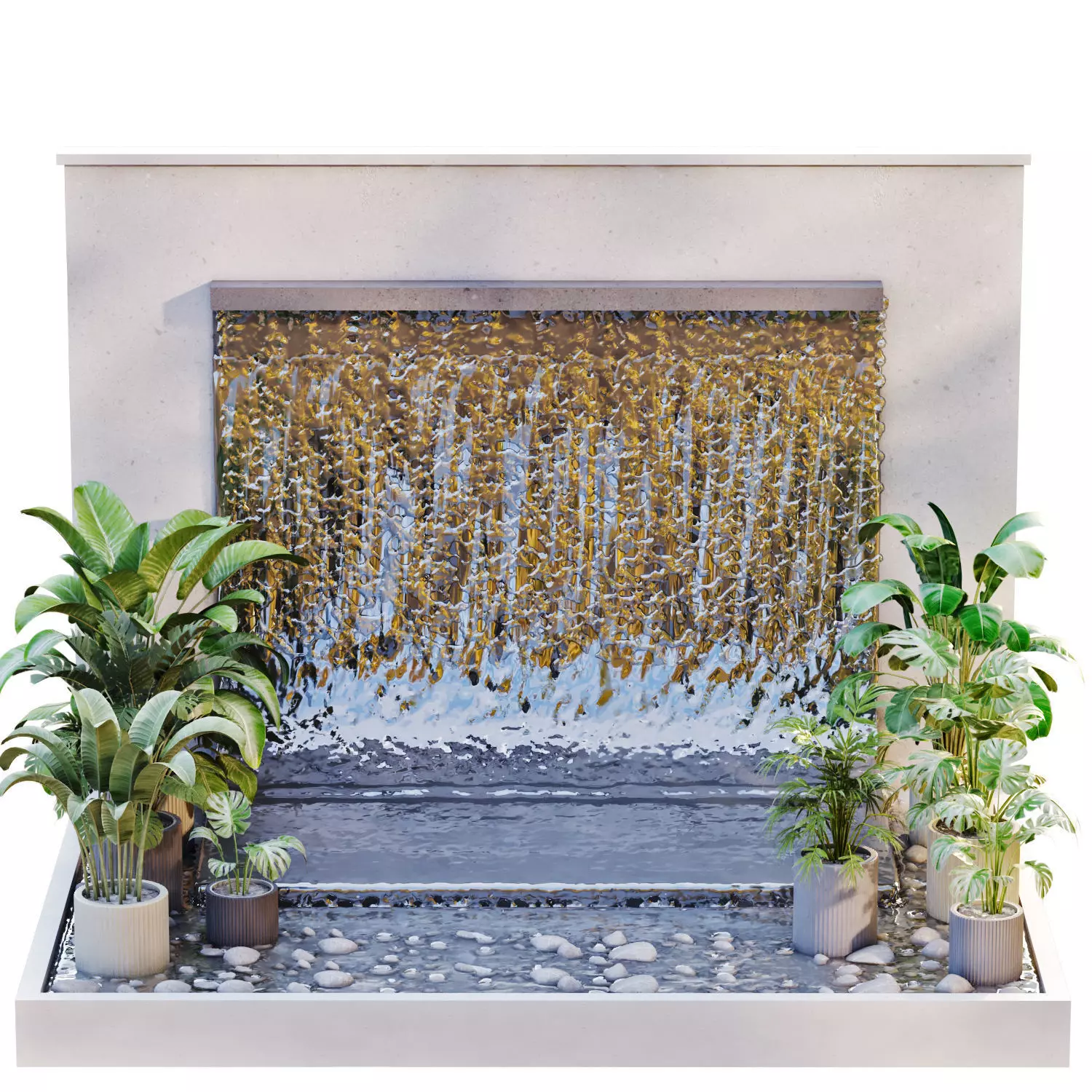 Landscape Fountain waterfall 678 3D model_0