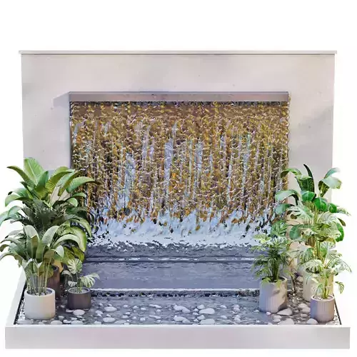 Landscape Fountain waterfall 678 3D model