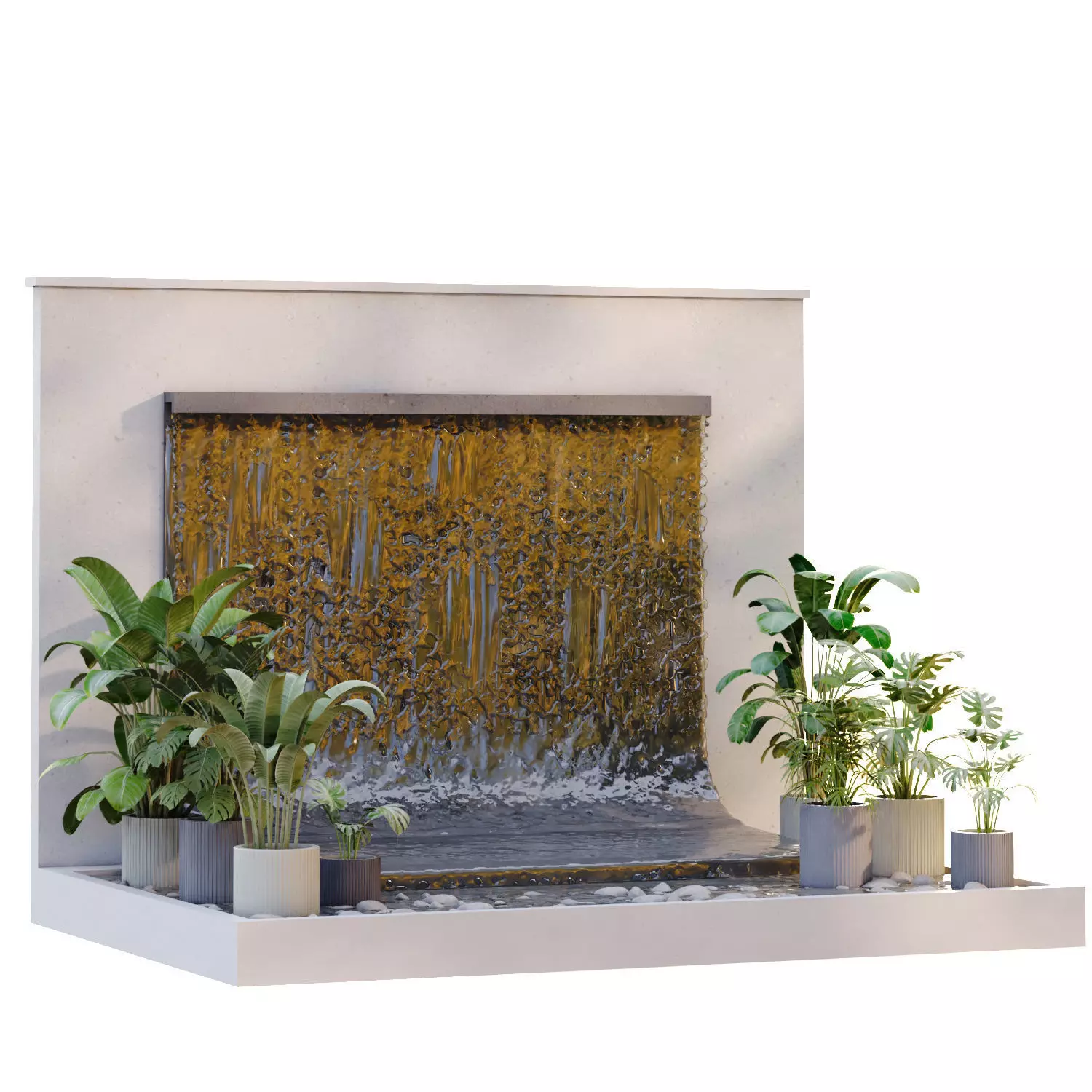 Landscape Fountain waterfall 678 3D model_3