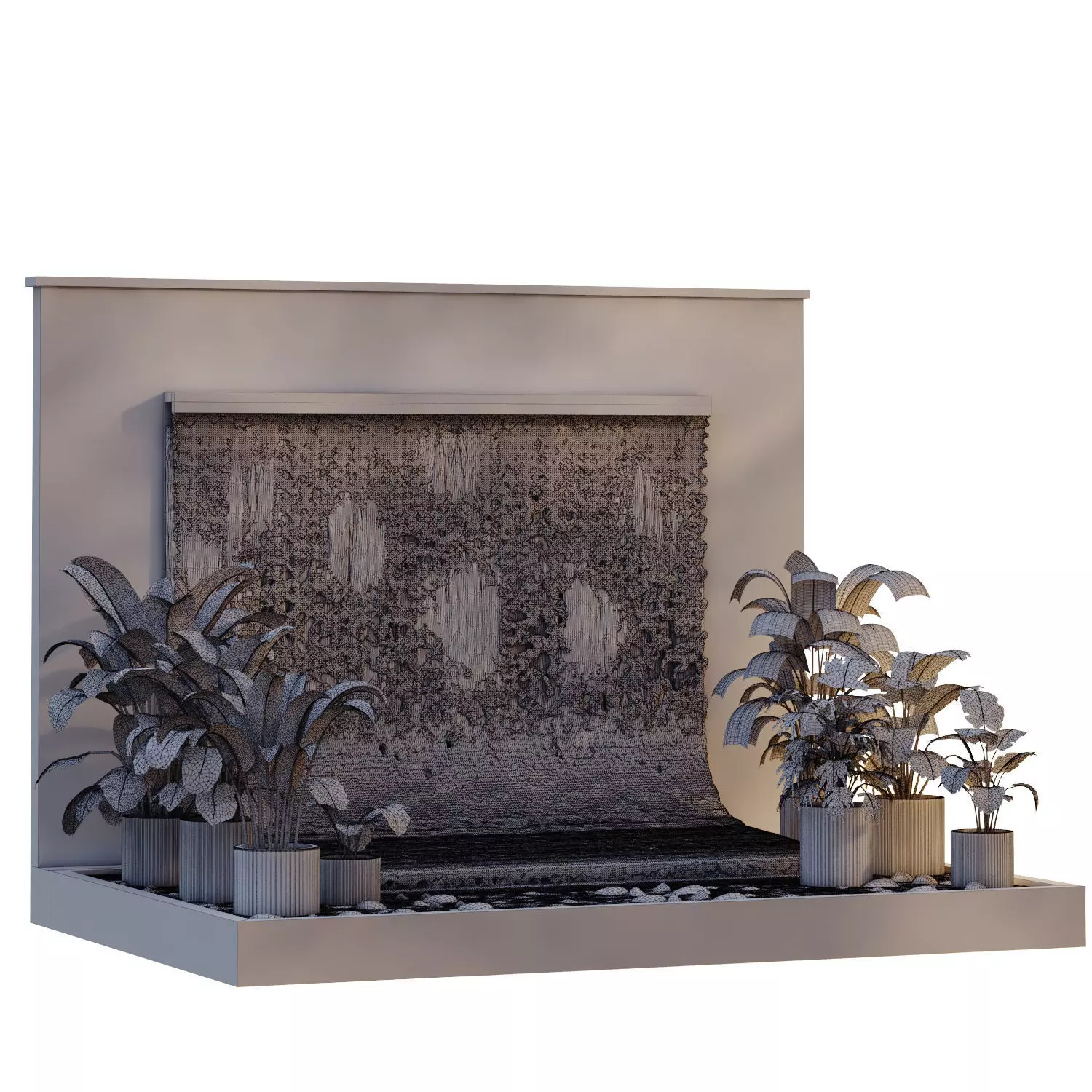 Landscape Fountain waterfall 678 3D model_4