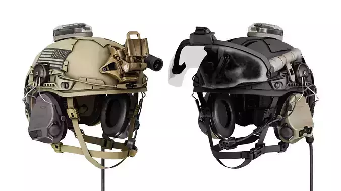 GALVION CAIMAN BUMP AND BALLISTIC HELMET BUNDLE Low-poly 3D model