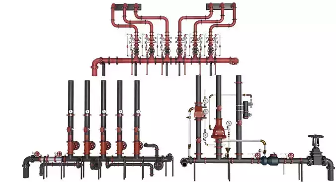 Industrial Pipes collection 3D model