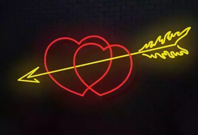 Neon Hearts and Arrow