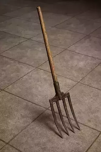 3D Pitchfork Model Farming and Garden Tool High Quality FBX OBJ Low-poly 3D model