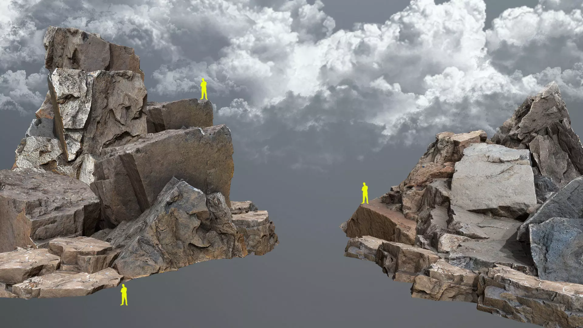 desert rocks  Low-poly 3D model_0