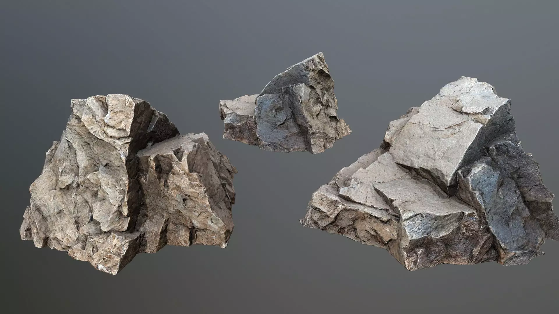 desert rocks  Low-poly 3D model_9