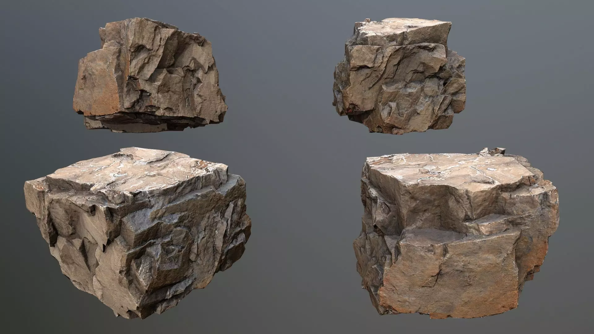 desert rocks  Low-poly 3D model_8