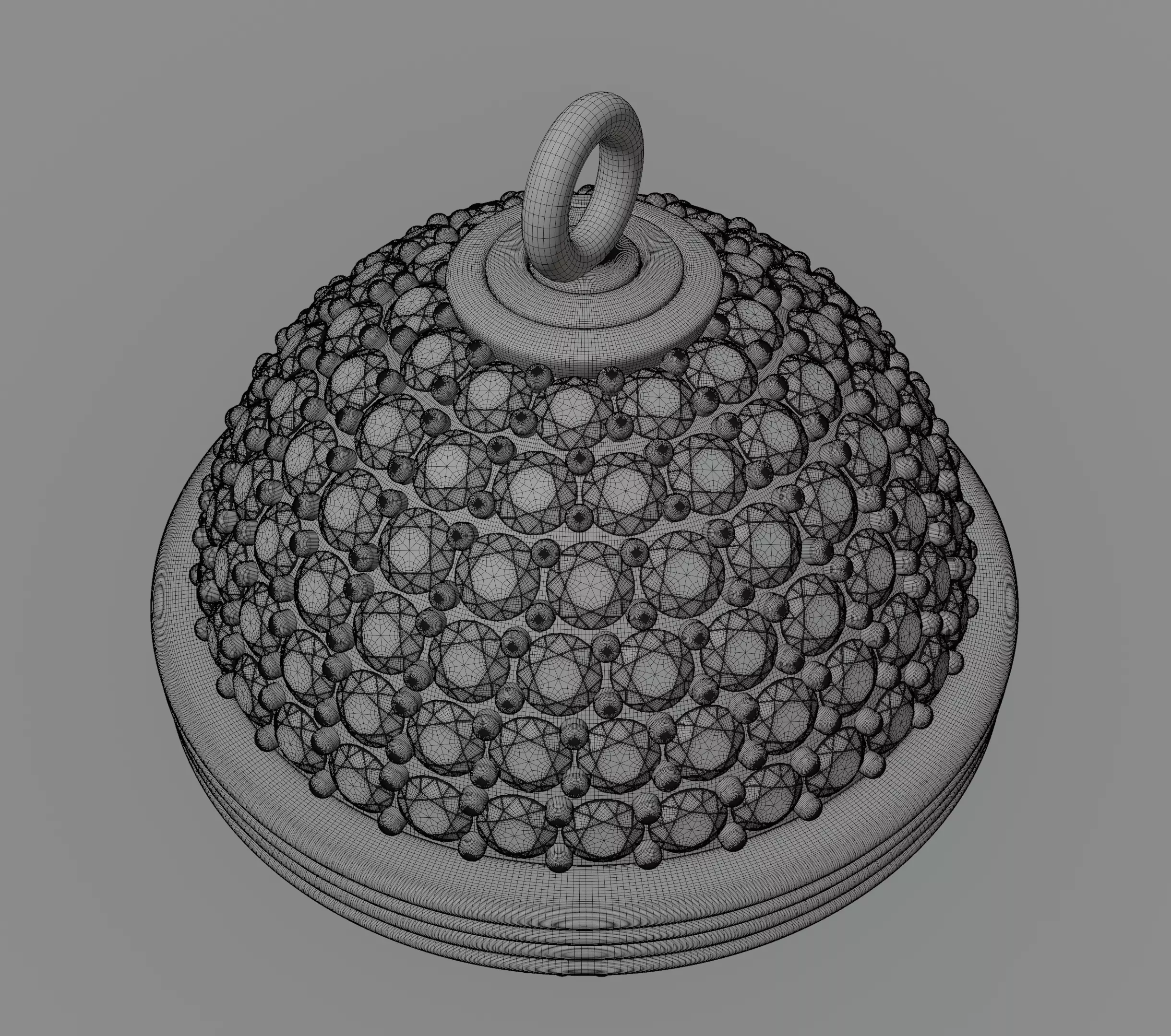 Spherical diamond pendant 3D model jewelry 3D model_20