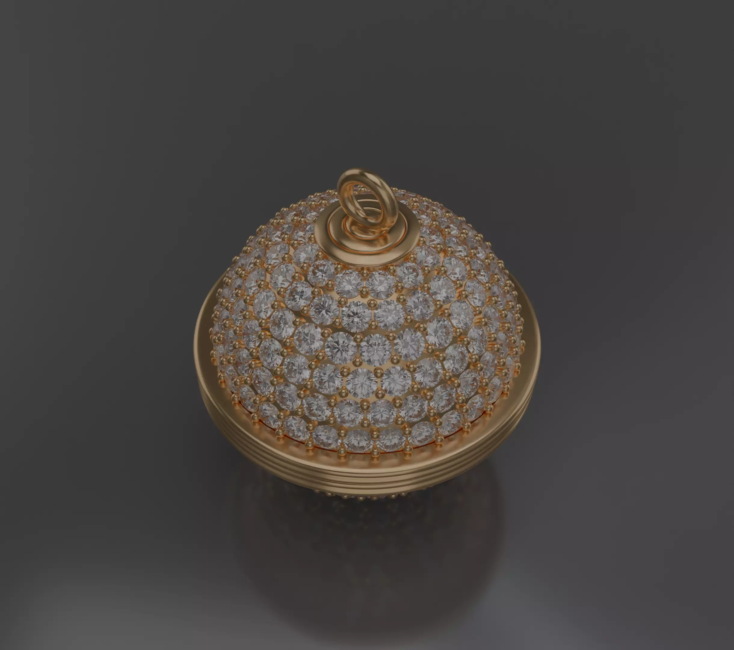 Spherical diamond pendant 3D model jewelry 3D model_9