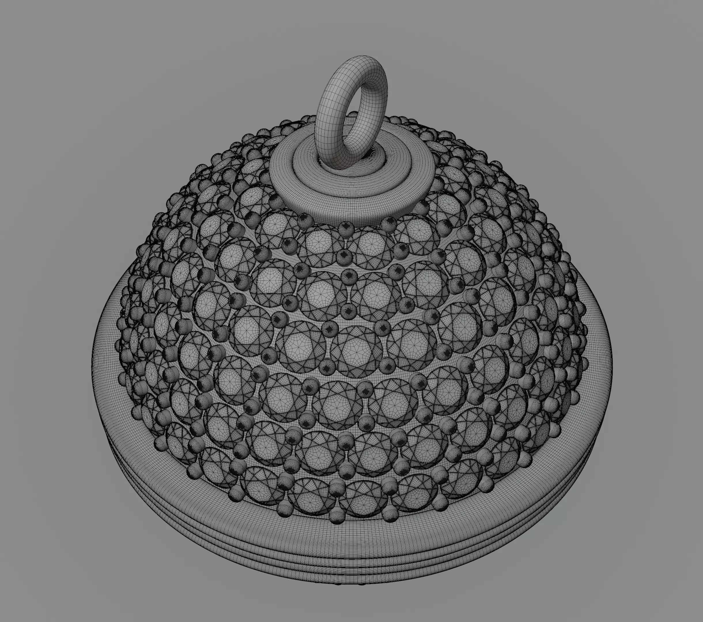 Spherical diamond pendant 3D model jewelry 3D model_22