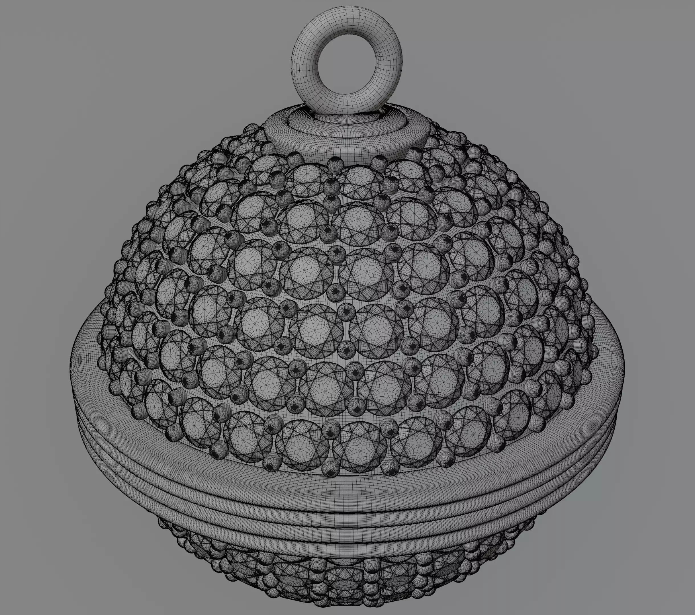 Spherical diamond pendant 3D model jewelry 3D model_17