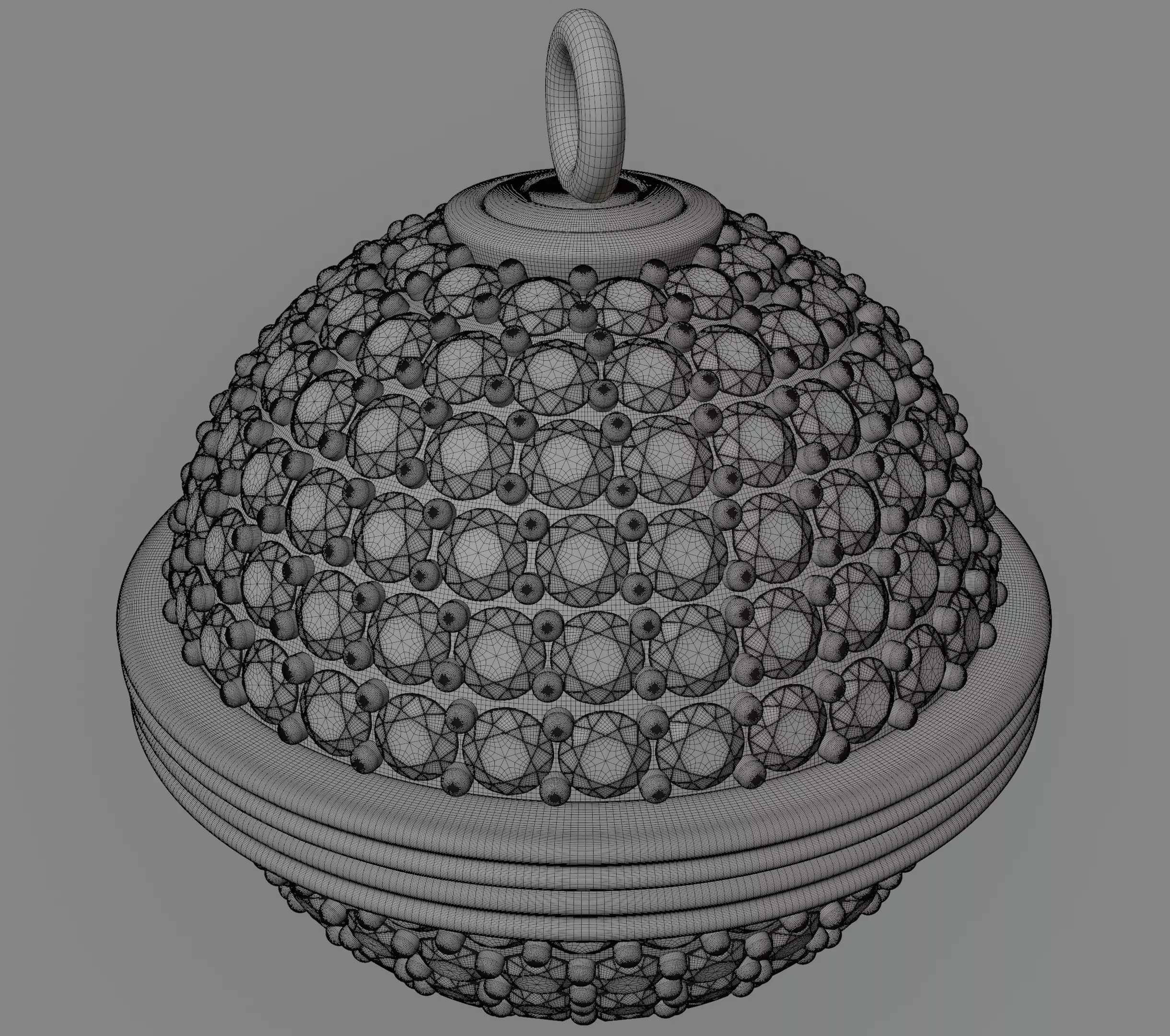 Spherical diamond pendant 3D model jewelry 3D model_19