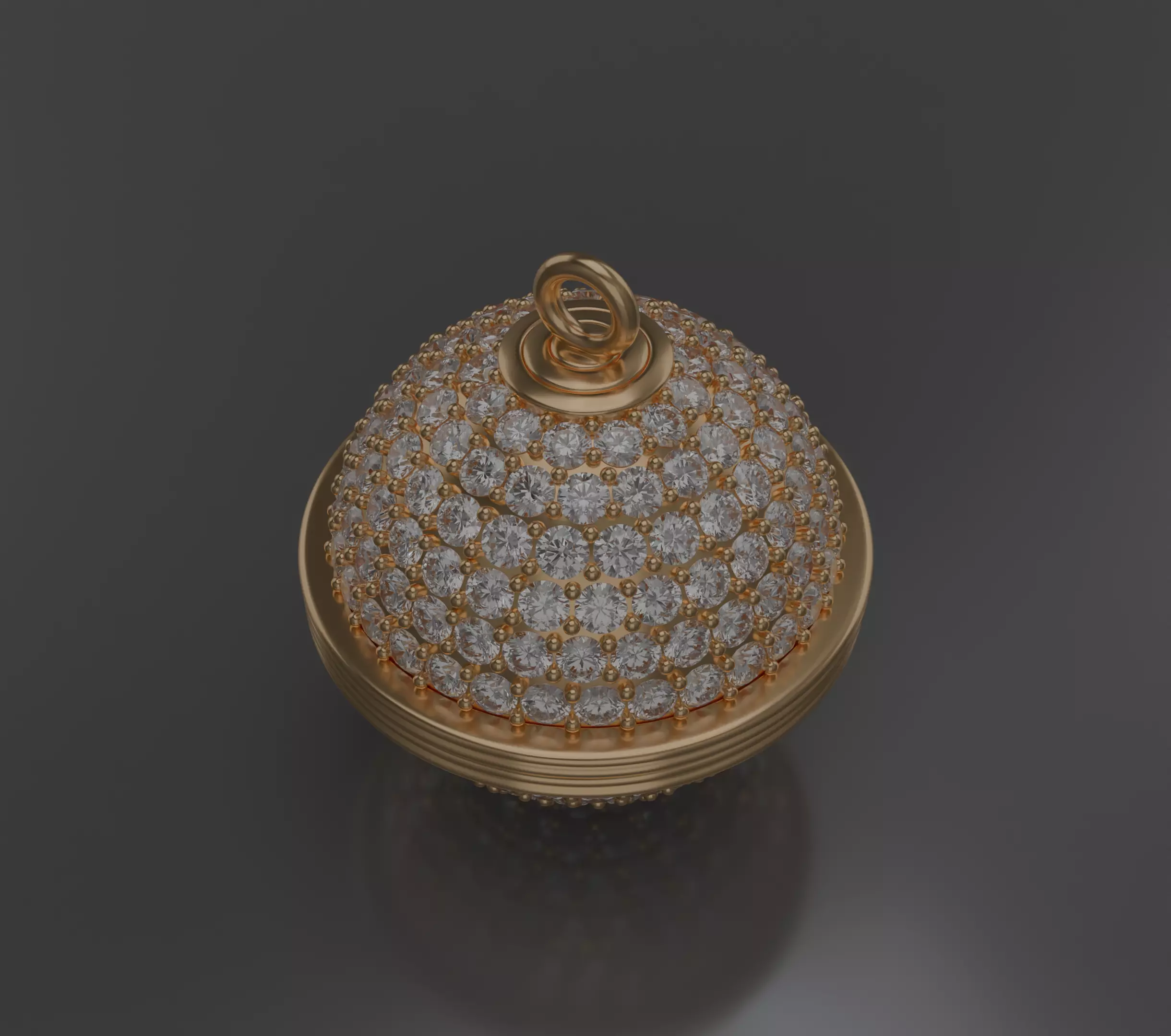 Spherical diamond pendant 3D model jewelry 3D model_7
