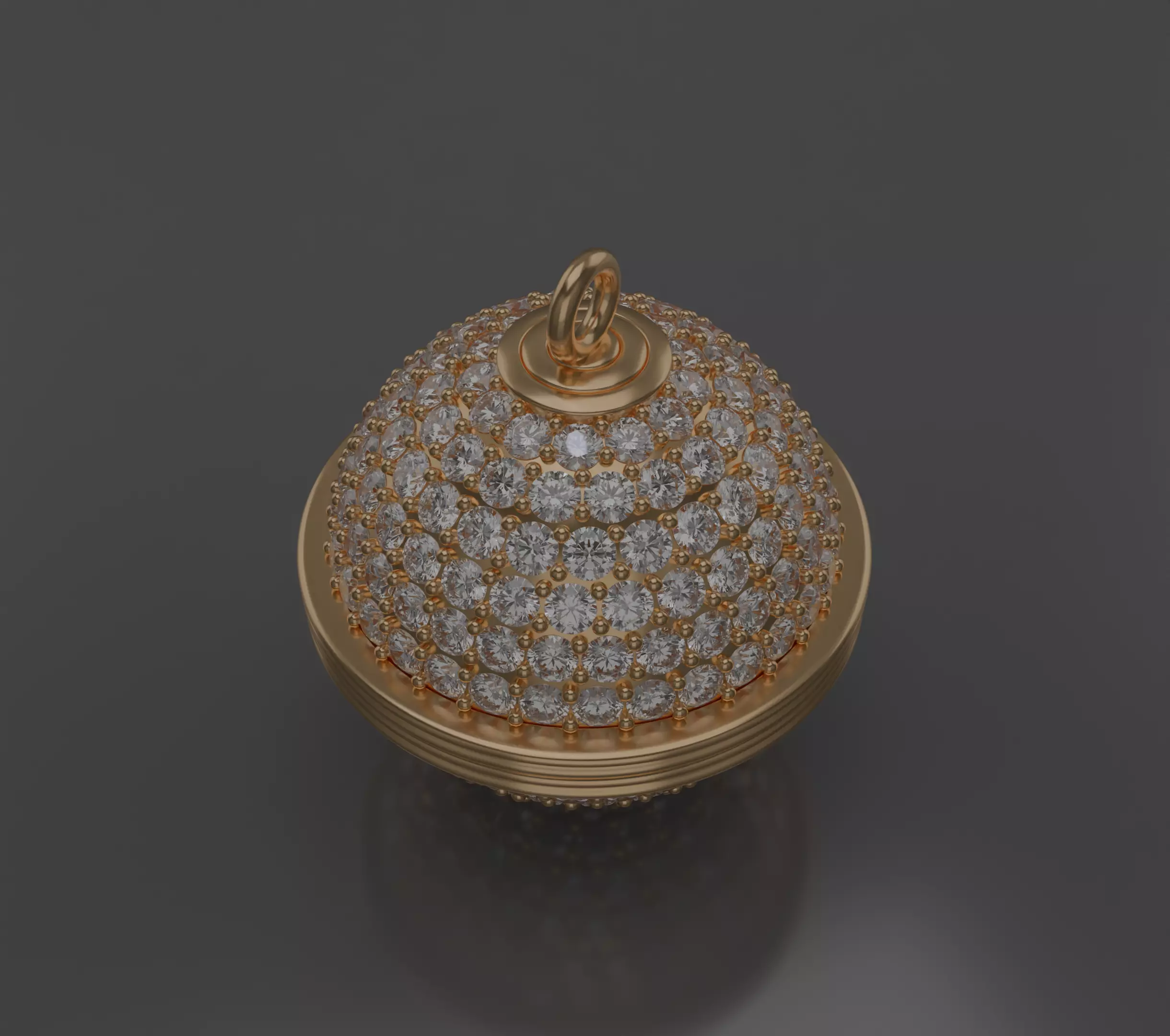 Spherical diamond pendant 3D model jewelry 3D model_6