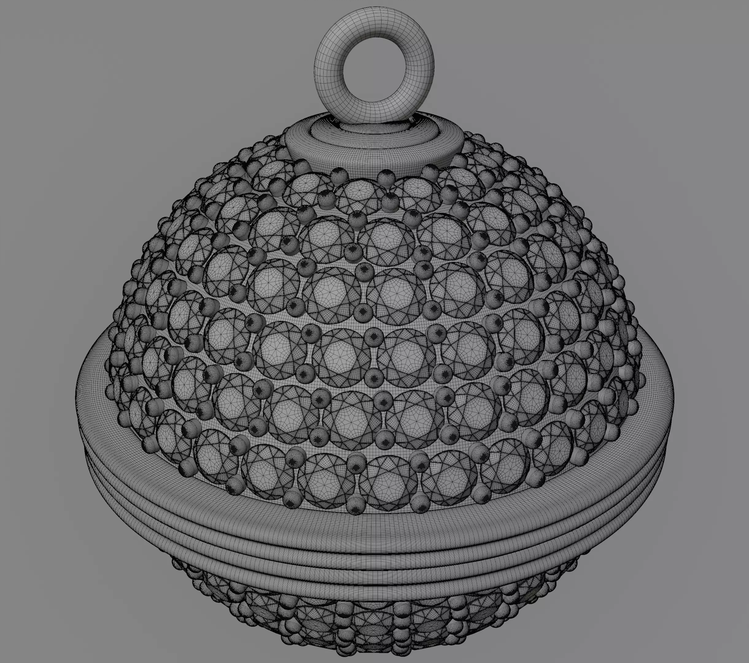 Spherical diamond pendant 3D model jewelry 3D model_18