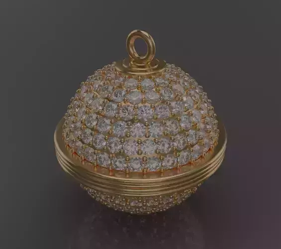 Spherical diamond pendant 3D model jewelry