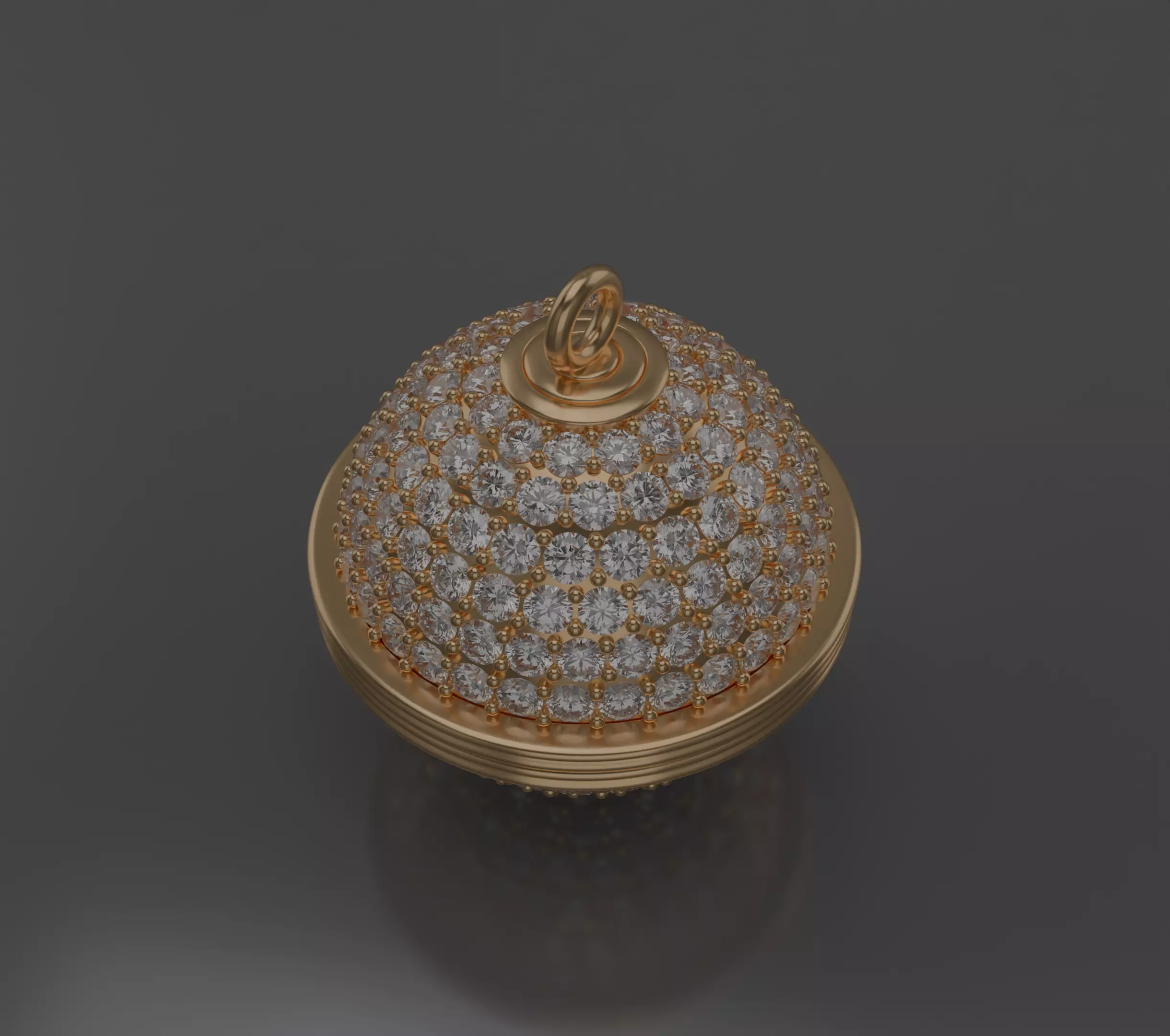 Spherical diamond pendant 3D model jewelry 3D model_8