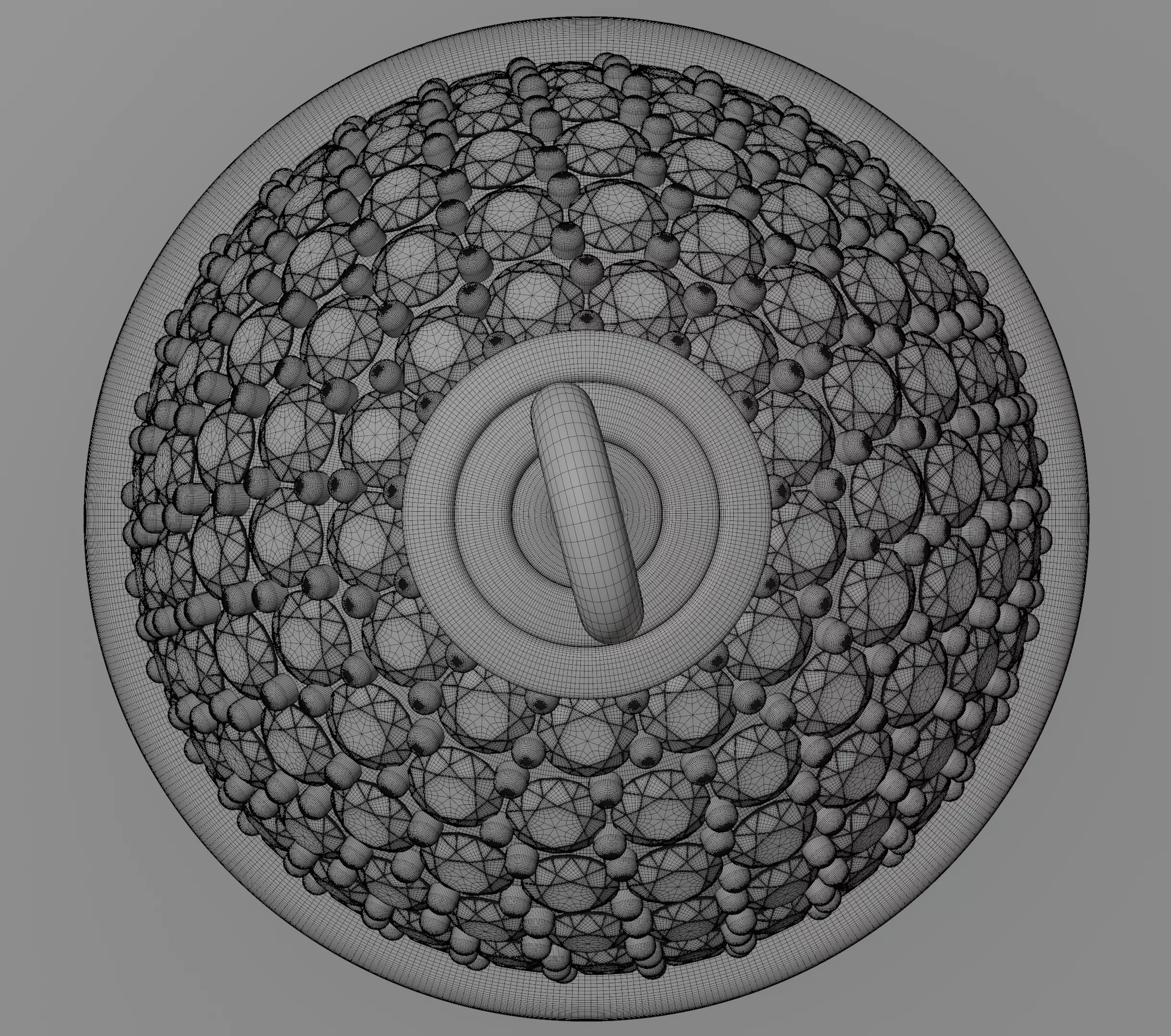 Spherical diamond pendant 3D model jewelry 3D model_16