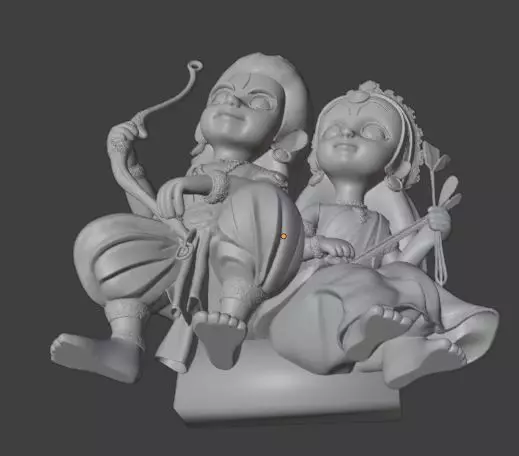 Chibi Ram and Sita Cute Hindu Divine Couple 3D print model_5
