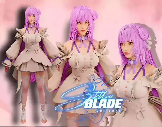 Eve Elegant Dress Stellar Blade 3D model