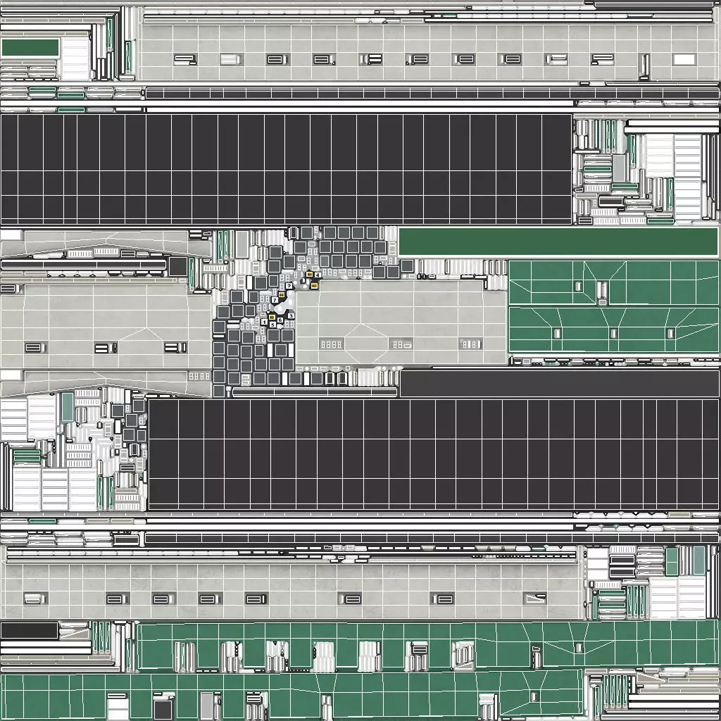 Industrial Building 17 Green PBR Low-poly 3D model_10