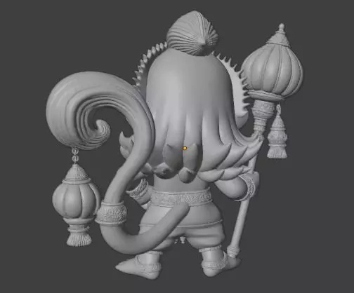 Chibi Hanuman Cute Hindu Monkey God 3D print model_2