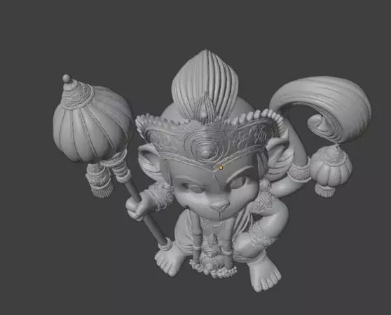 Chibi Hanuman Cute Hindu Monkey God 3D print model_4
