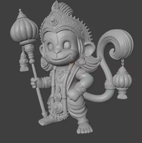 Chibi Hanuman Cute Hindu Monkey God 3D print model_1