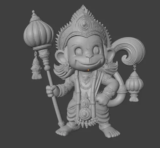 Chibi Hanuman Cute Hindu Monkey God 3D print model_0