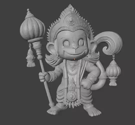 Chibi Hanuman Cute Hindu Monkey God 